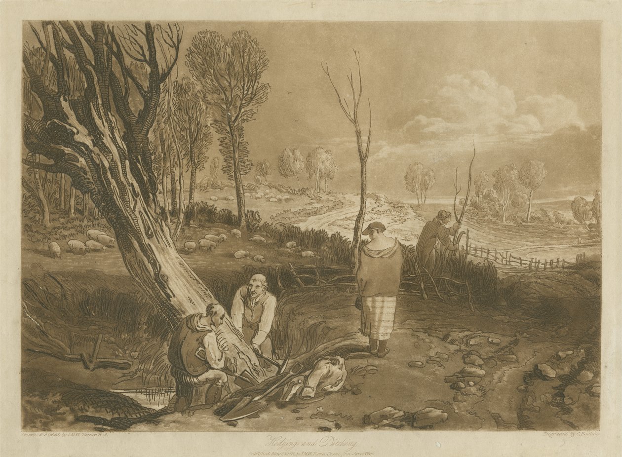 Fedezet és árokvágás, 1860 körül alkotó: Joseph Mallord William Turner