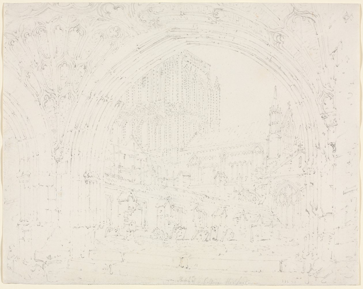 Herefordi katedrális, kb. 1793. alkotó: Joseph Mallord William Turner