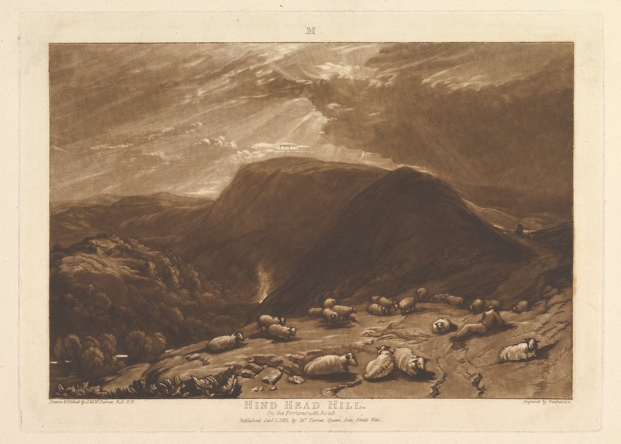 Hind Head Hill, On the Portsmouth Road Liber Studiorum, V. rész, 25. tábla, 1811. január 1. alkotó: Joseph Mallord William Turner