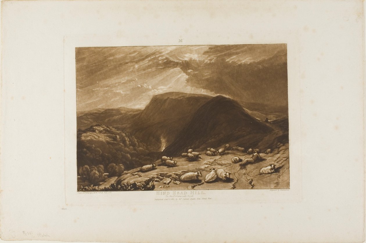 Hind Head Hill, 25-ös lemez a Liber Studiorumtól alkotó: Joseph Mallord William Turner