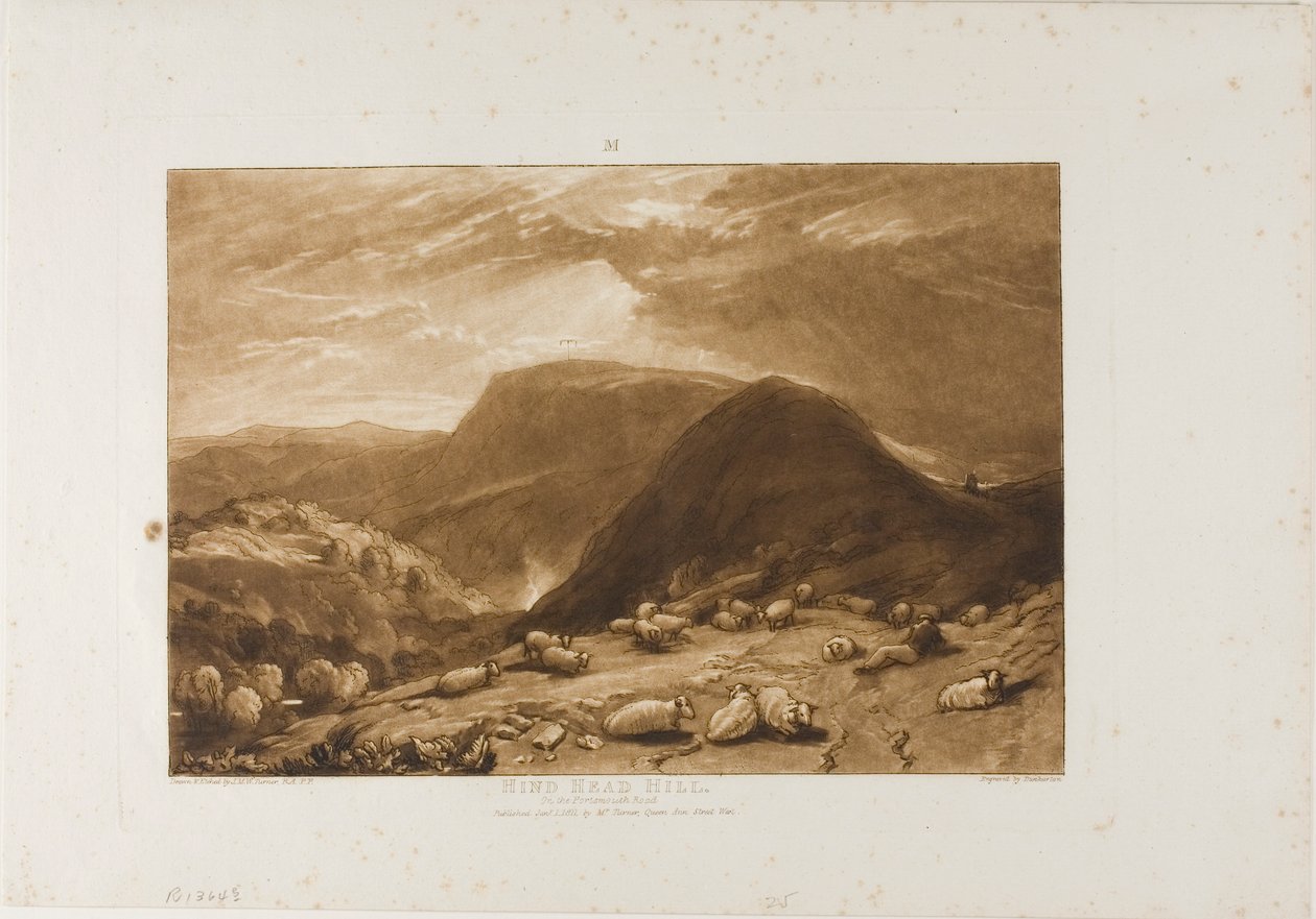 Hind Head Hill, 25. lemez a Liber Studiorumtól alkotó: Joseph Mallord William Turner