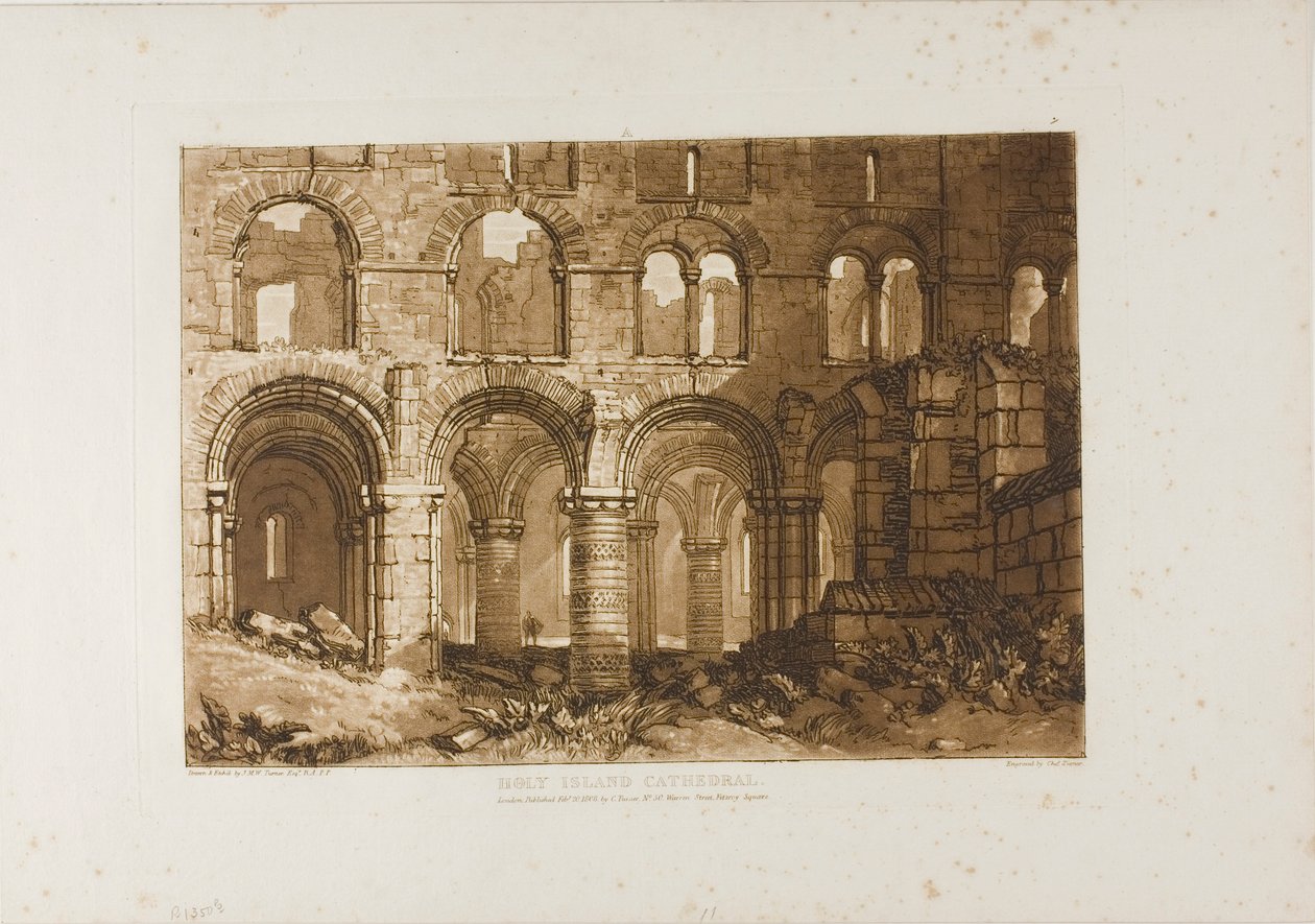 Holy Island Cathedral, 11. lemez a Liber Studiorumtól alkotó: Joseph Mallord William Turner