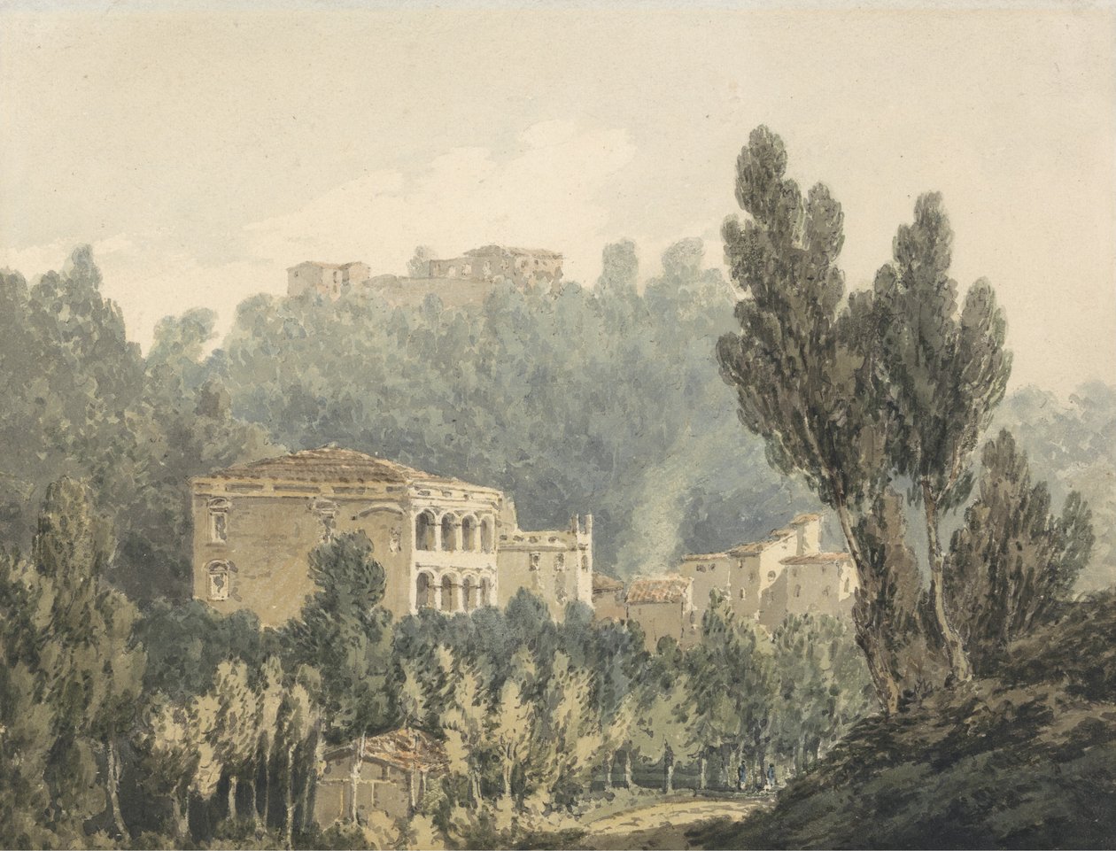 A Vietri melletti völgyben, 1794 körül (papíron grafittal) alkotó: Joseph Mallord William Turner