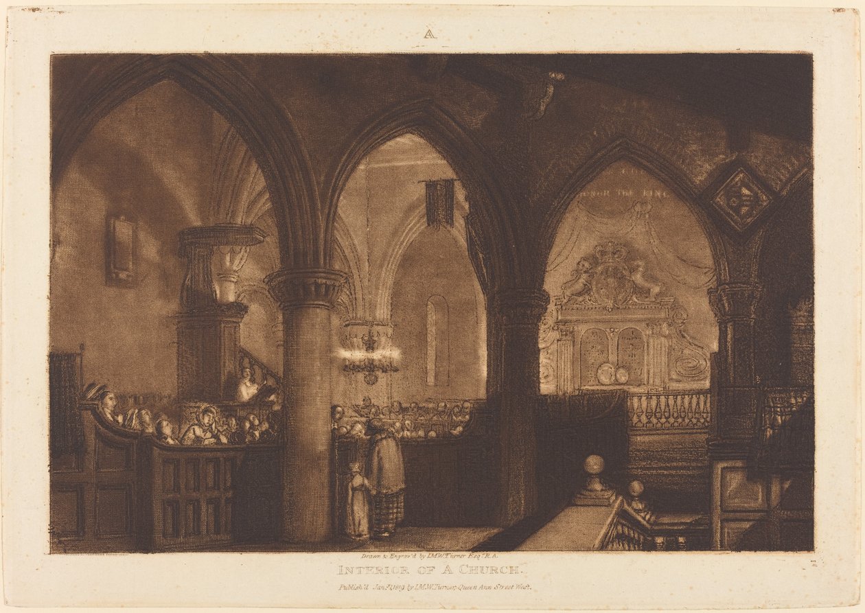 Egy templom belseje alkotó: Joseph Mallord William Turner