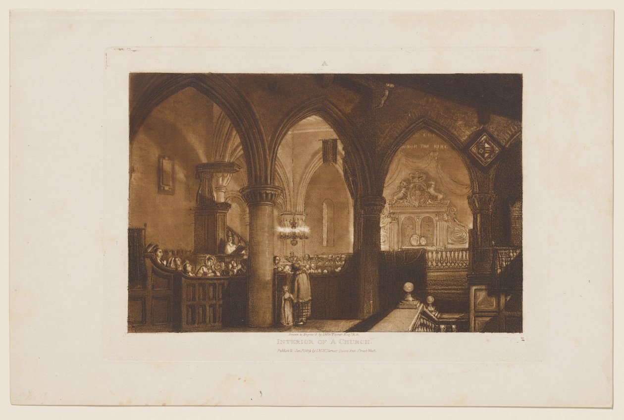 Egy templom belső tere alkotó: Joseph Mallord William Turner