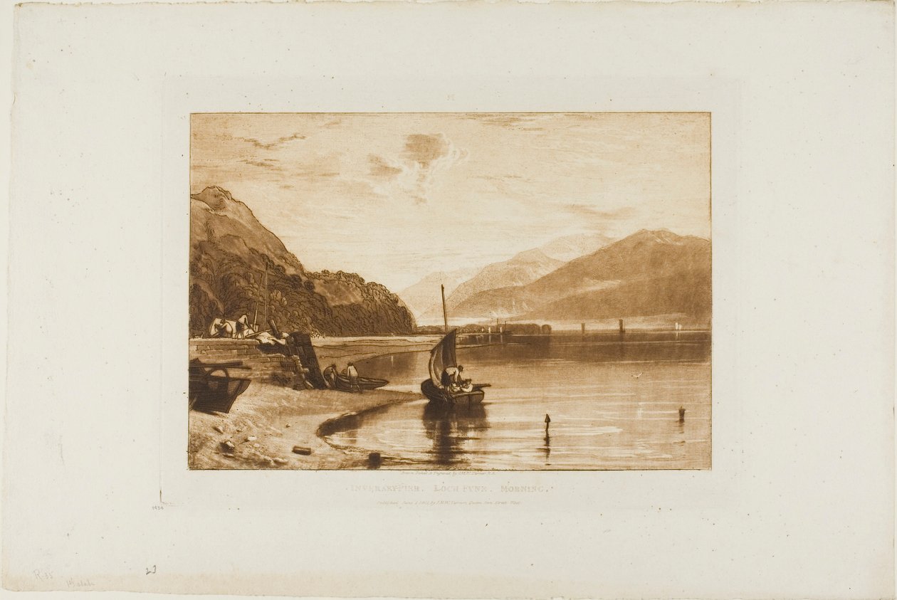 Inverary Pier, 35-ös lemez a Liber Studiorumtól alkotó: Joseph Mallord William Turner