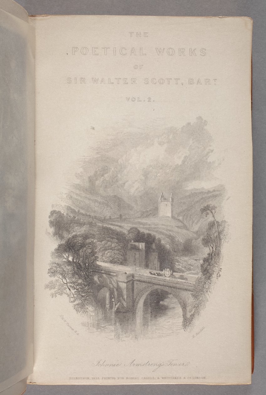 Johnnie Armstrong tornya a kötéssel a 2. kötetben. Sir Walter Scott költői műveinek II alkotó: Joseph Mallord William Turner