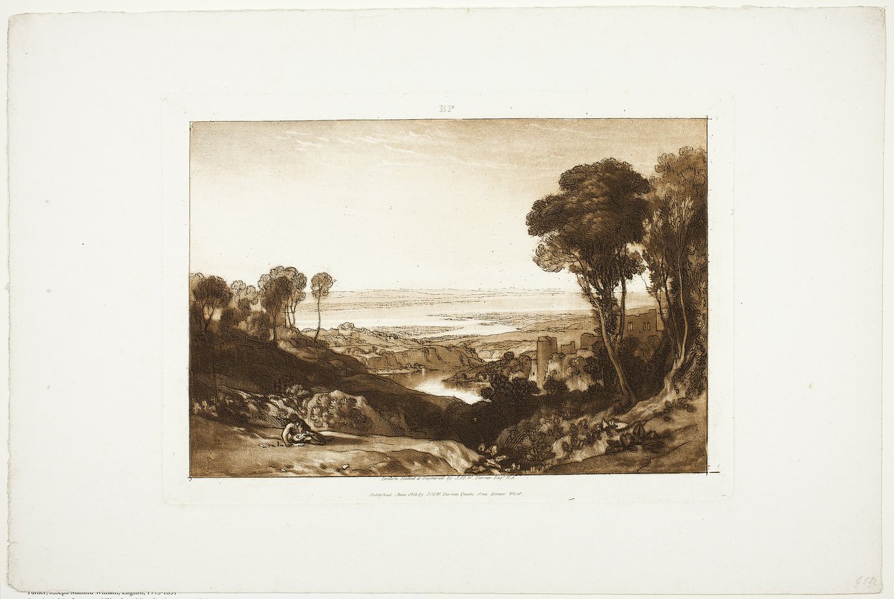 A Severn és a Wye csomópontja, a Liber Studiorumtól, 2. sz. 28 alkotó: Joseph Mallord William Turner