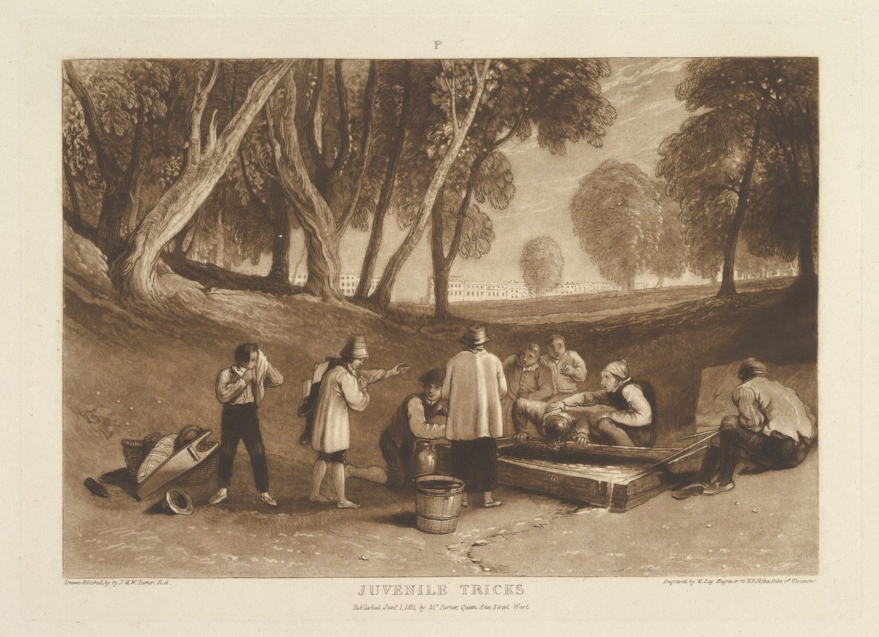 Fiatalkorúak trükkjei Liber Studiorum, V. rész, 22. lemez, 1811. január 1. alkotó: Joseph Mallord William Turner
