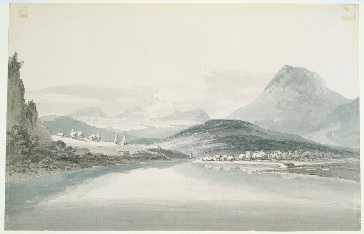 Klontal-tó, John Robert Cozens (1752-99) nyomán (ceruza és akvarell papíron) alkotó: Joseph Mallord William Turner