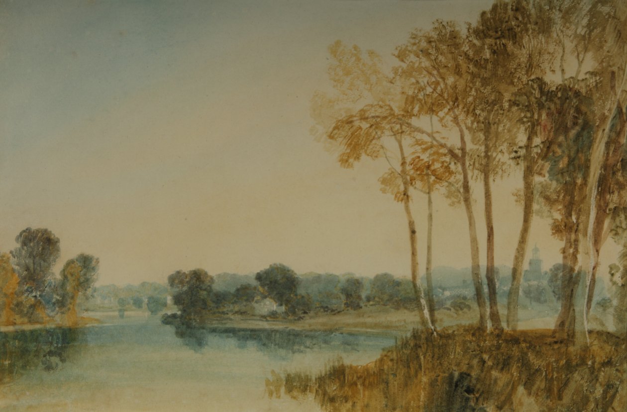 Táj fákkal a Temze mellett, 1805 körül (akvarell papíron) alkotó: Joseph Mallord William Turner
