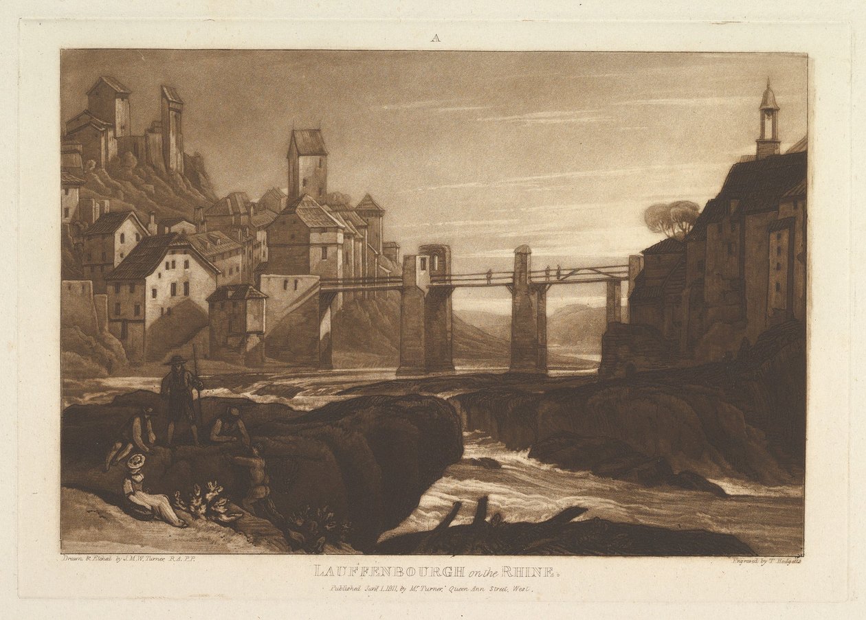 Lauffenbourgh a Rajnánál Liber Studiorum, VI. rész, 31. tábla, 1811. január 1. alkotó: Joseph Mallord William Turner