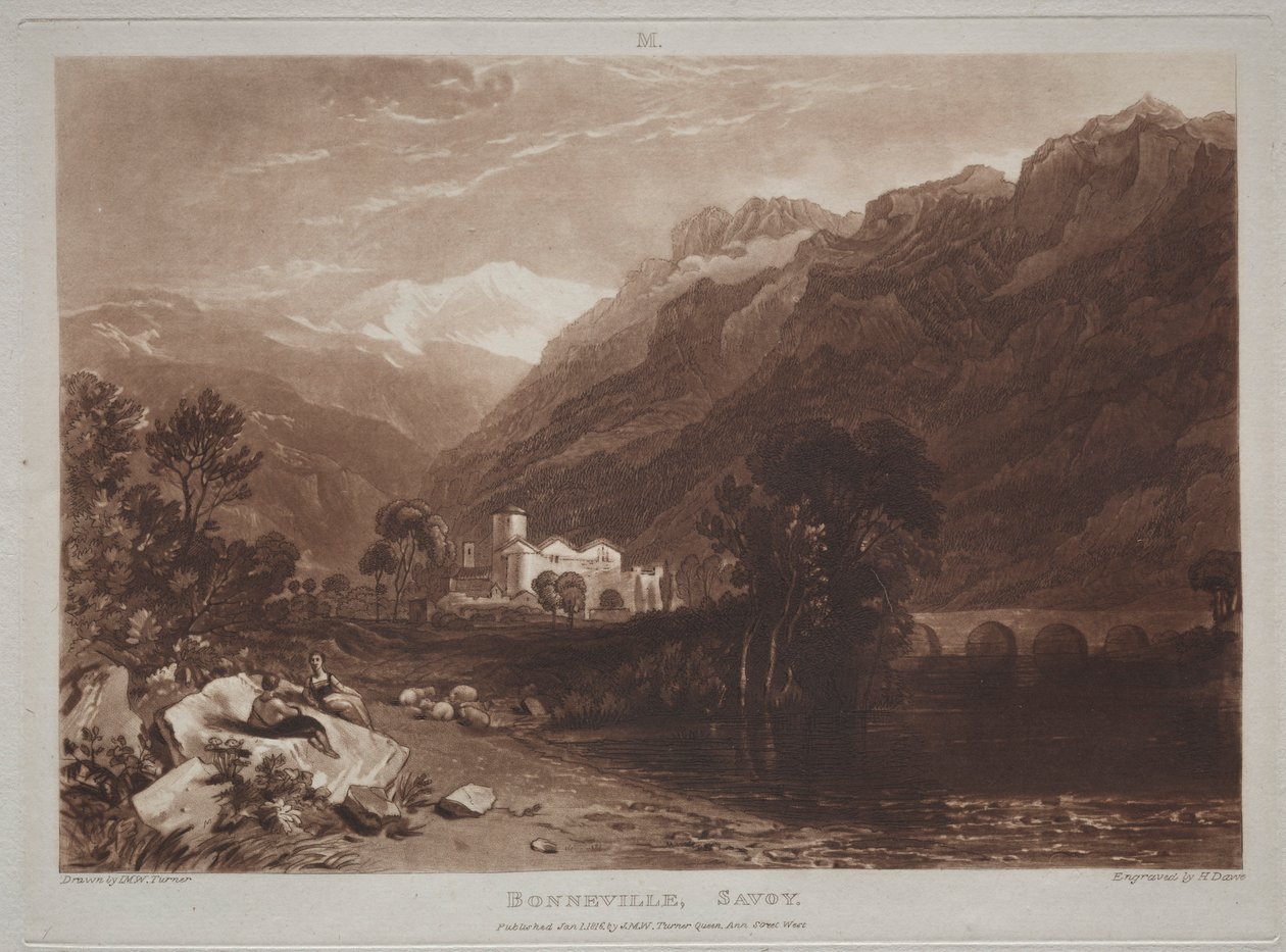 Tanulmányok könyve: Bonneville, Savoy. alkotó: Joseph Mallord William Turner