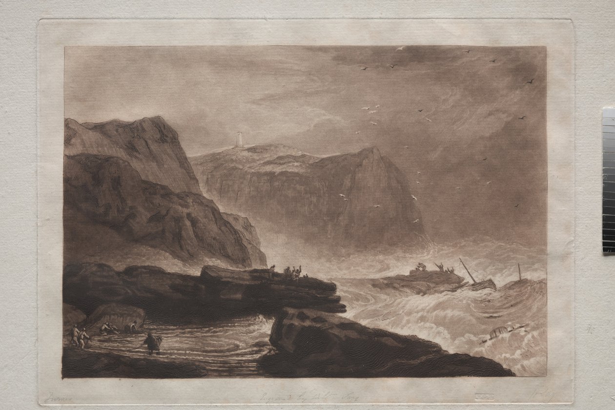 Liber Studiorum: Yorkshire partvidéke, Whitby közelében, 1807-1919 körül alkotó: Joseph Mallord William Turner