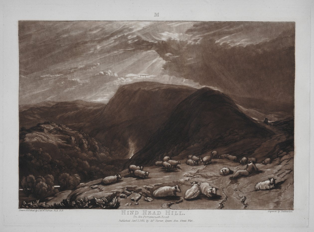 Liber Studiorum: Hind Head Hill a Portsmouth Roadon alkotó: Joseph Mallord William Turner
