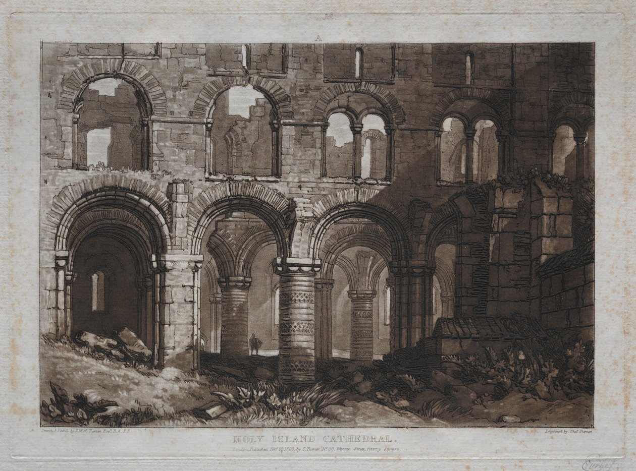 Tanulmányok könyve: Holy Island Cathedral. alkotó: Joseph Mallord William Turner