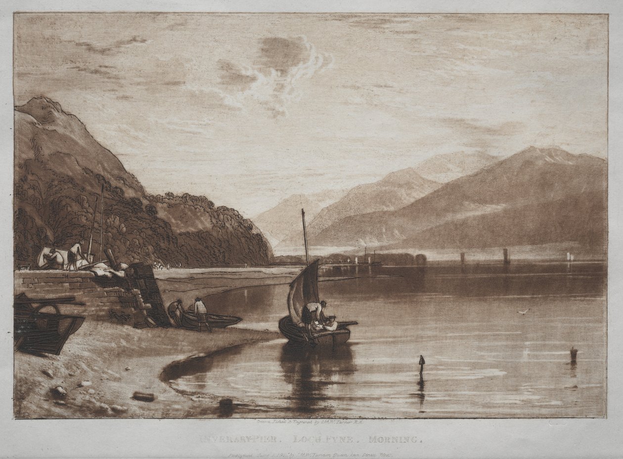 Liber Studiorum:  Inverary móló, a Fyne-csatorna, reggel alkotó: Joseph Mallord William Turner