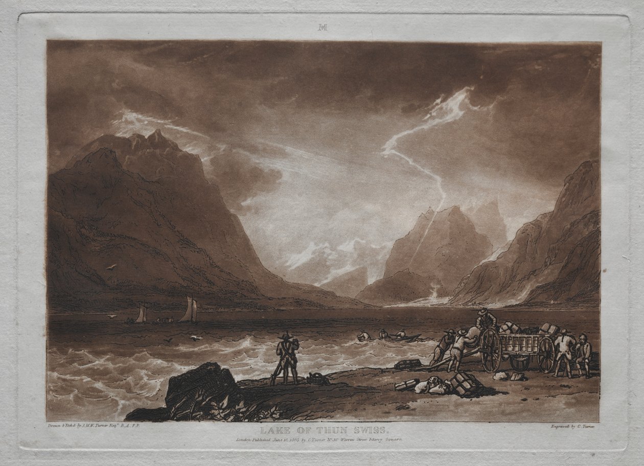 Liber Studiorum: Thun-tó, Svájc alkotó: Joseph Mallord William Turner