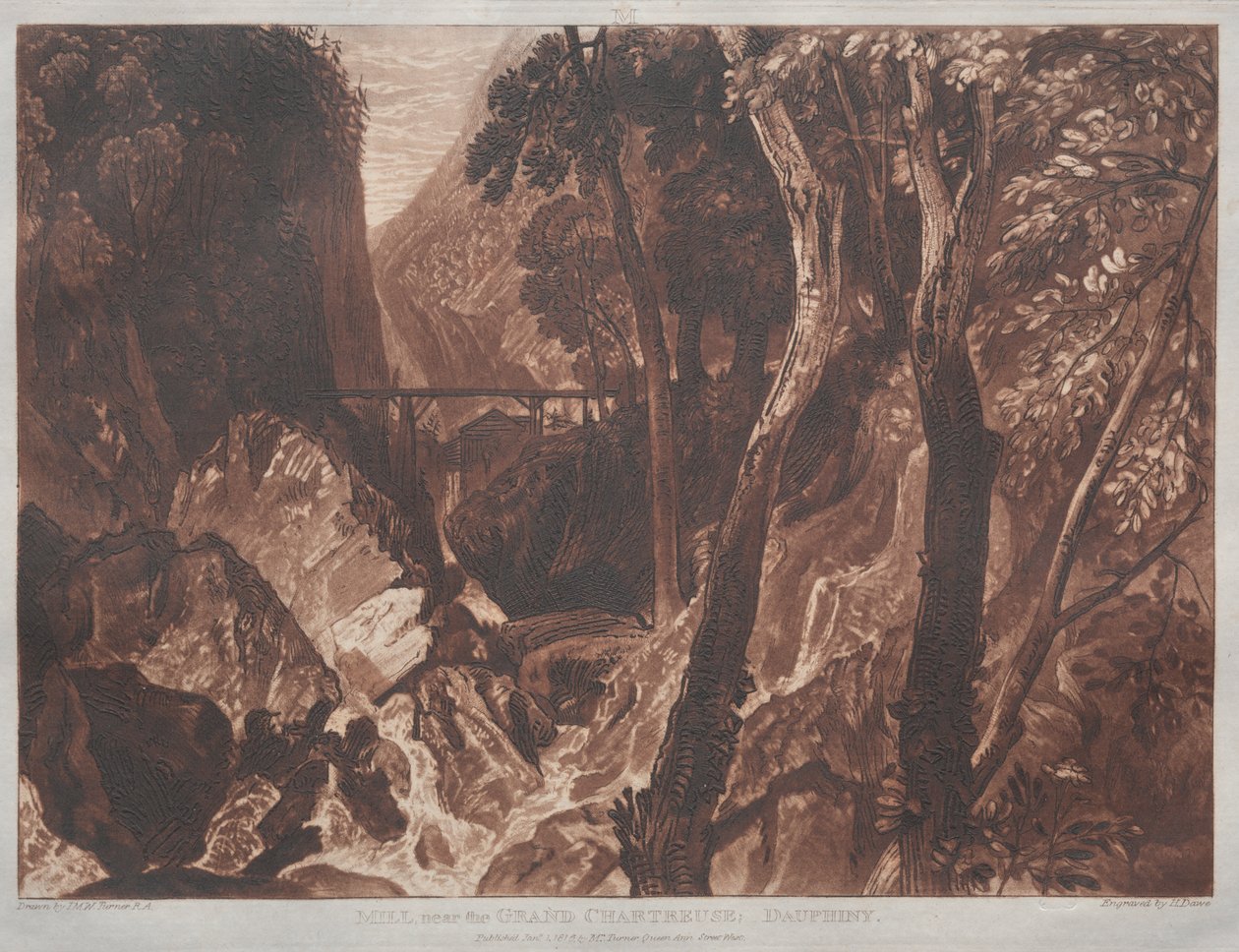Liber Studiorum: Malom a Grand Chartreuse közelében, Dauphiny alkotó: Joseph Mallord William Turner