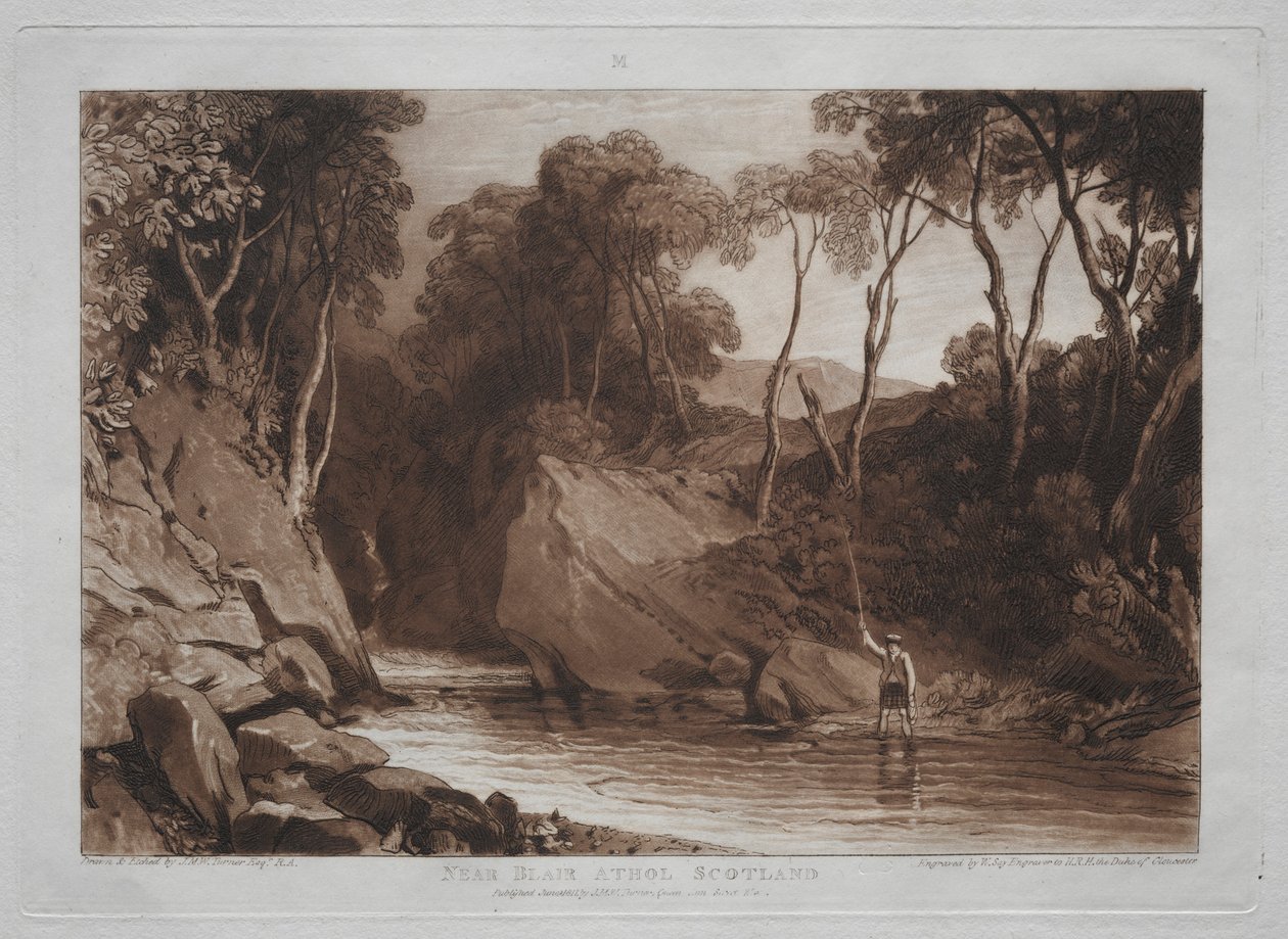 Tanulmányok könyve: Blain Athol közelében, Skóciában. alkotó: Joseph Mallord William Turner