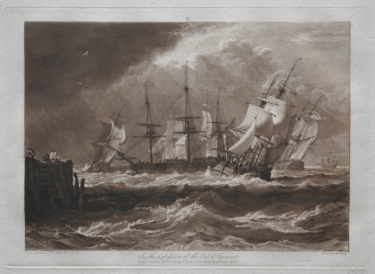 Liber Studiorum: Hajók egy szellőben. alkotó: Joseph Mallord William Turner