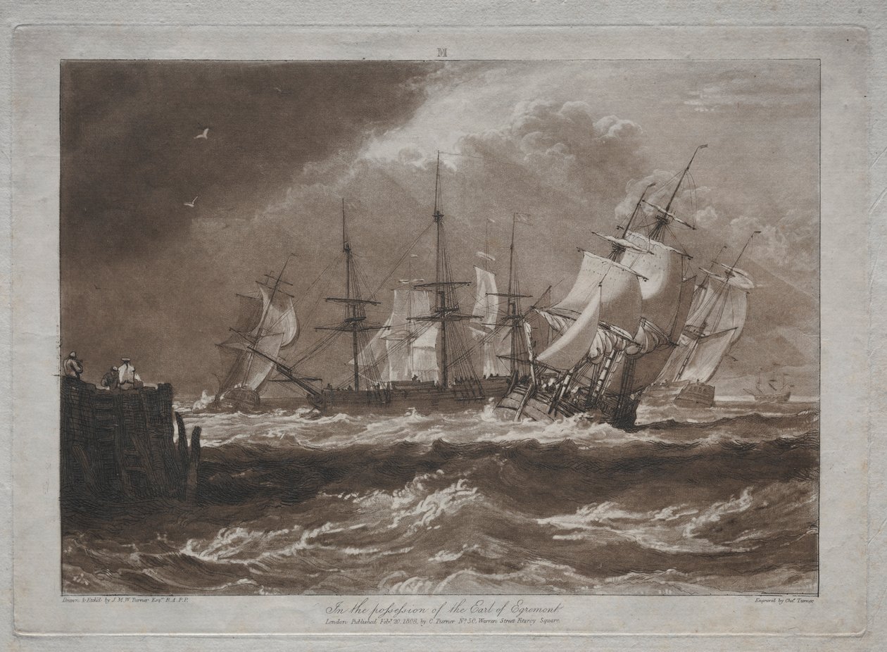 Liber Studiorum: Hajók egy szellőben. alkotó: Joseph Mallord William Turner
