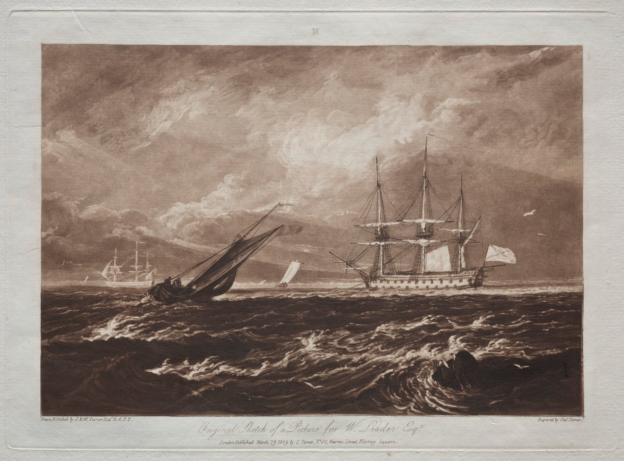 Liber Studiorum: A vezető tengeri darab. alkotó: Joseph Mallord William Turner