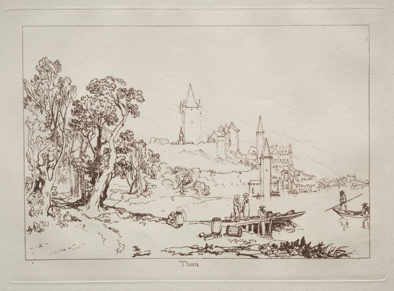 Liber Studiorum: Ville de Thun, Svájc. alkotó: Joseph Mallord William Turner