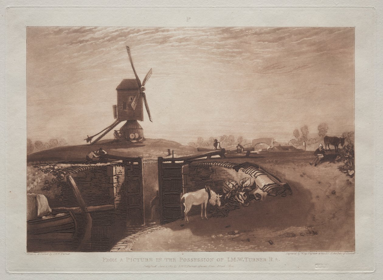 Liber Studiorum: Szélmalom és zár alkotó: Joseph Mallord William Turner