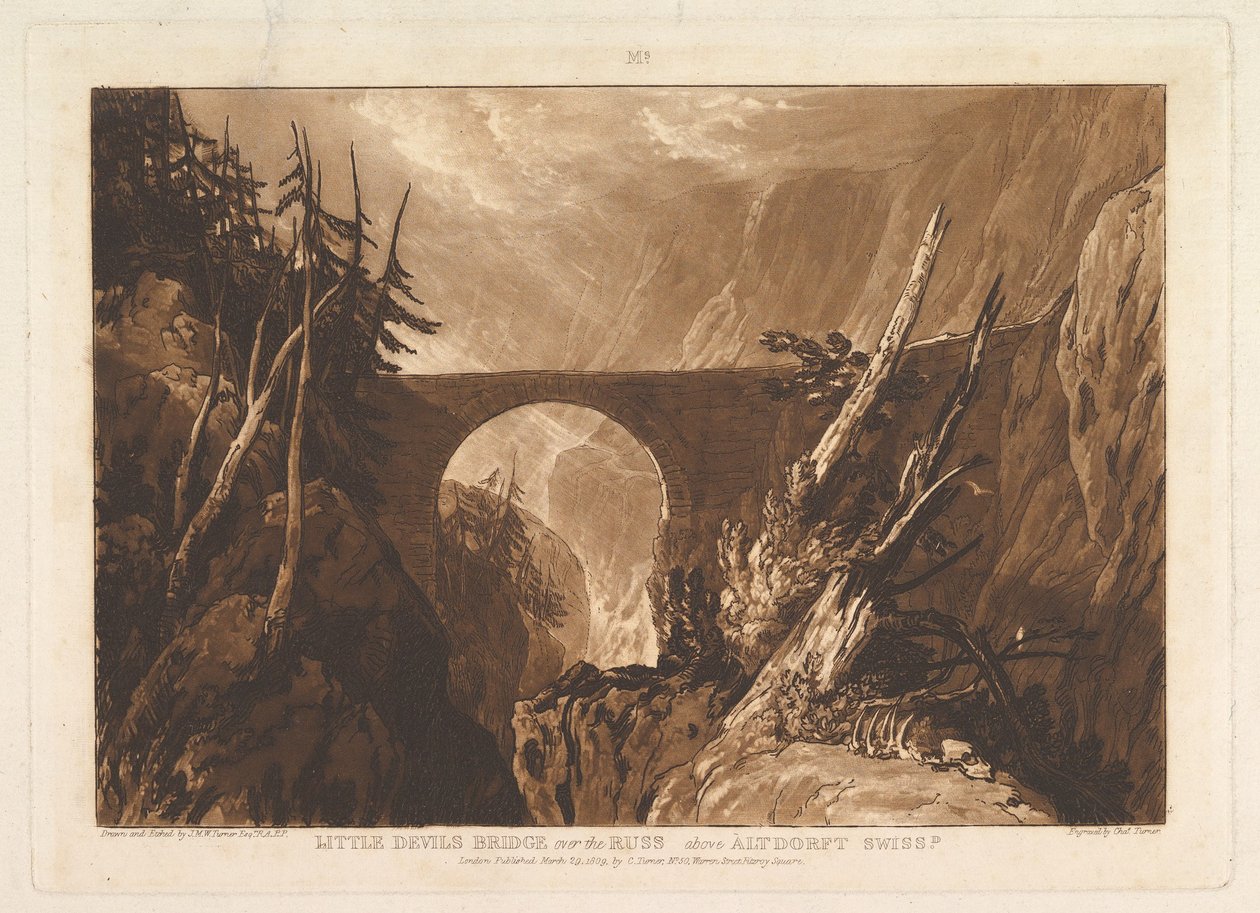 Little Devils Bridge over the Russ, Altdorft felett, Svájc Liber Studioru..., 1809. március 29. alkotó: Joseph Mallord William Turner