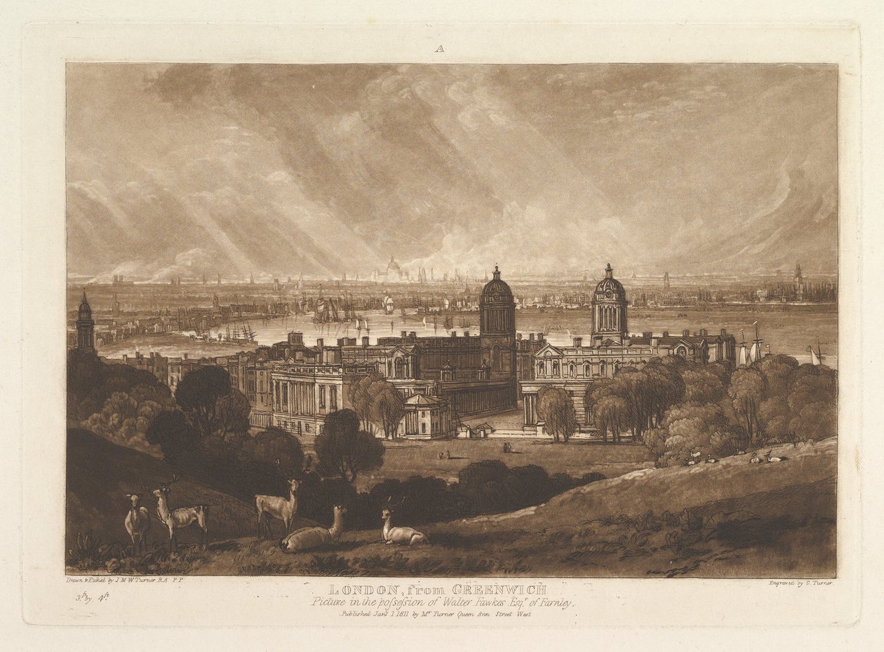 London a Greenwich Liber Studiorumtól, V. rész, 26. szám, 1811. január 1. alkotó: Joseph Mallord William Turner