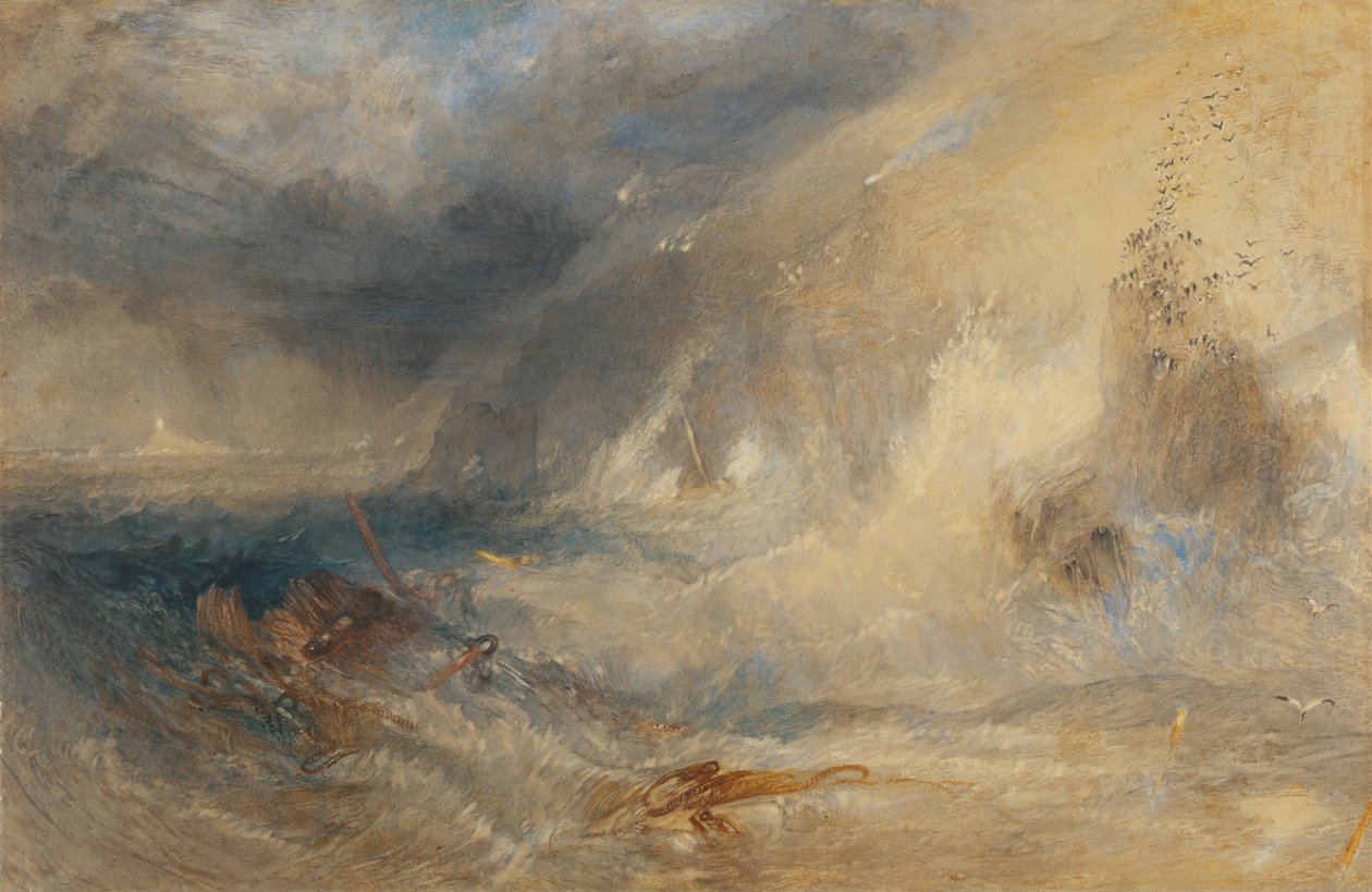 Longships Lighthouse, Lands End, 1834-1835 körül (akvarell és gouache) alkotó: Joseph Mallord William Turner