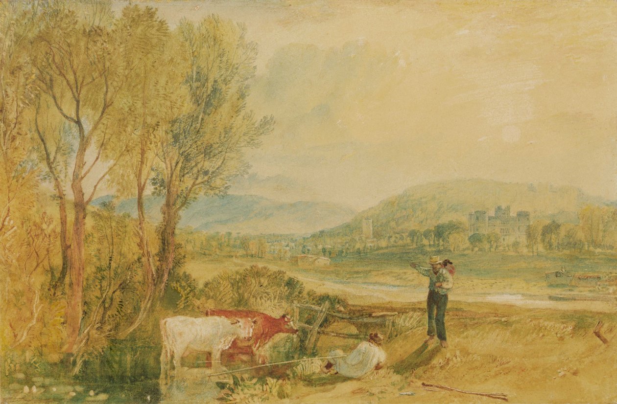 Lulworth kastély, Dorset, 1820 körül (akvarell karcolással szőtt papíron) alkotó: Joseph Mallord William Turner