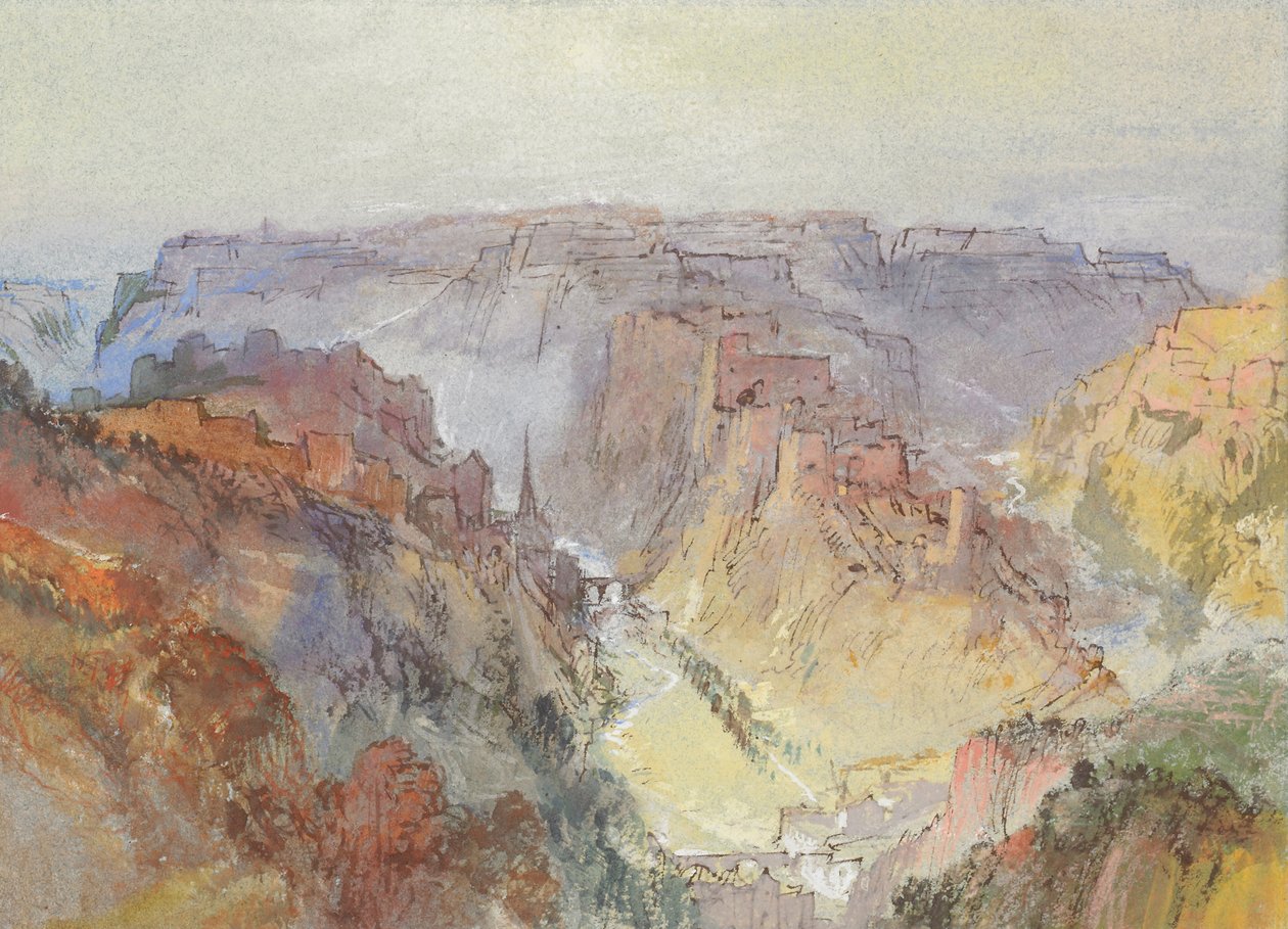 Luxemburg város a Fetschenhoftól, 1839-1840. alkotó: Joseph Mallord William Turner