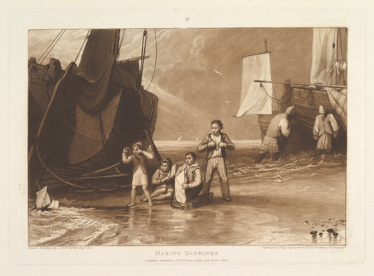 Marine Dabblers Liber Studiorum, VI. rész, 29. lemez, 1811. június. alkotó: Joseph Mallord William Turner