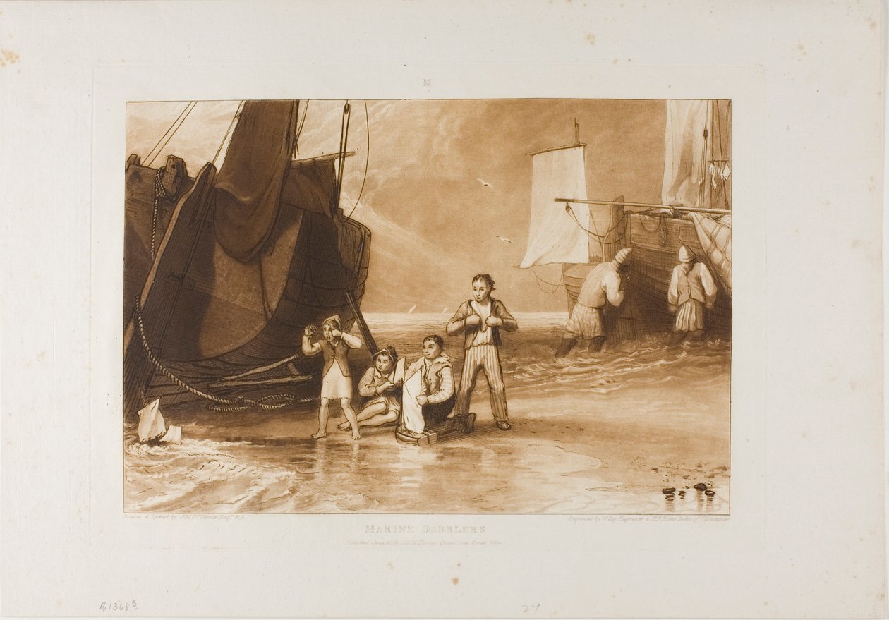 Marine Dabblers, 29-es lemez a Liber Studiorumtól alkotó: Joseph Mallord William Turner