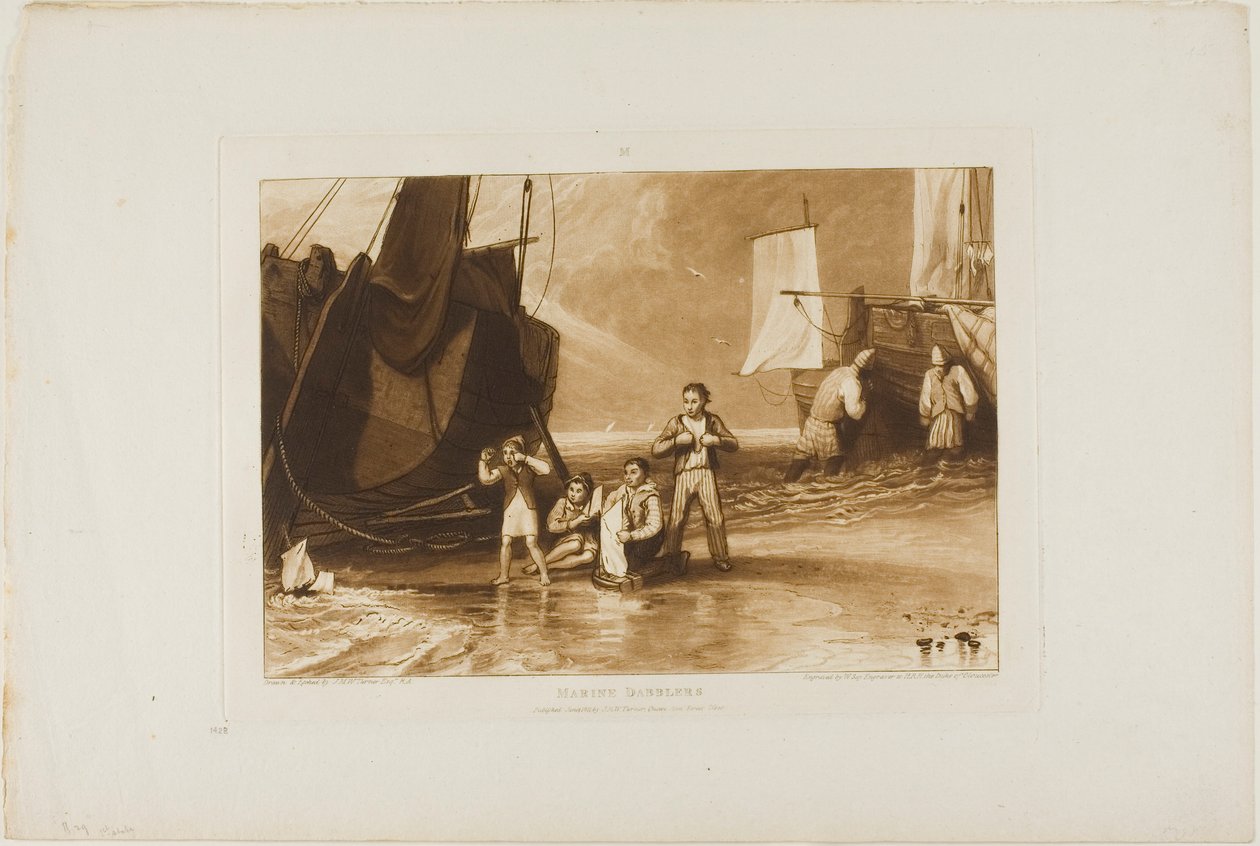 Marine Dabblers, 29-es lemez a Liber Studiorumtól alkotó: Joseph Mallord William Turner