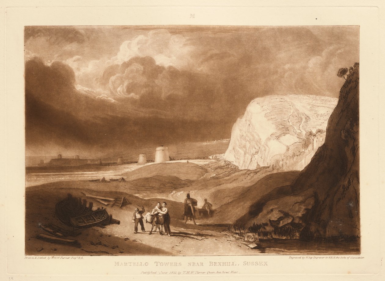 Martello-tornyok Bexhill közelében, Sussex alkotó: Joseph Mallord William Turner