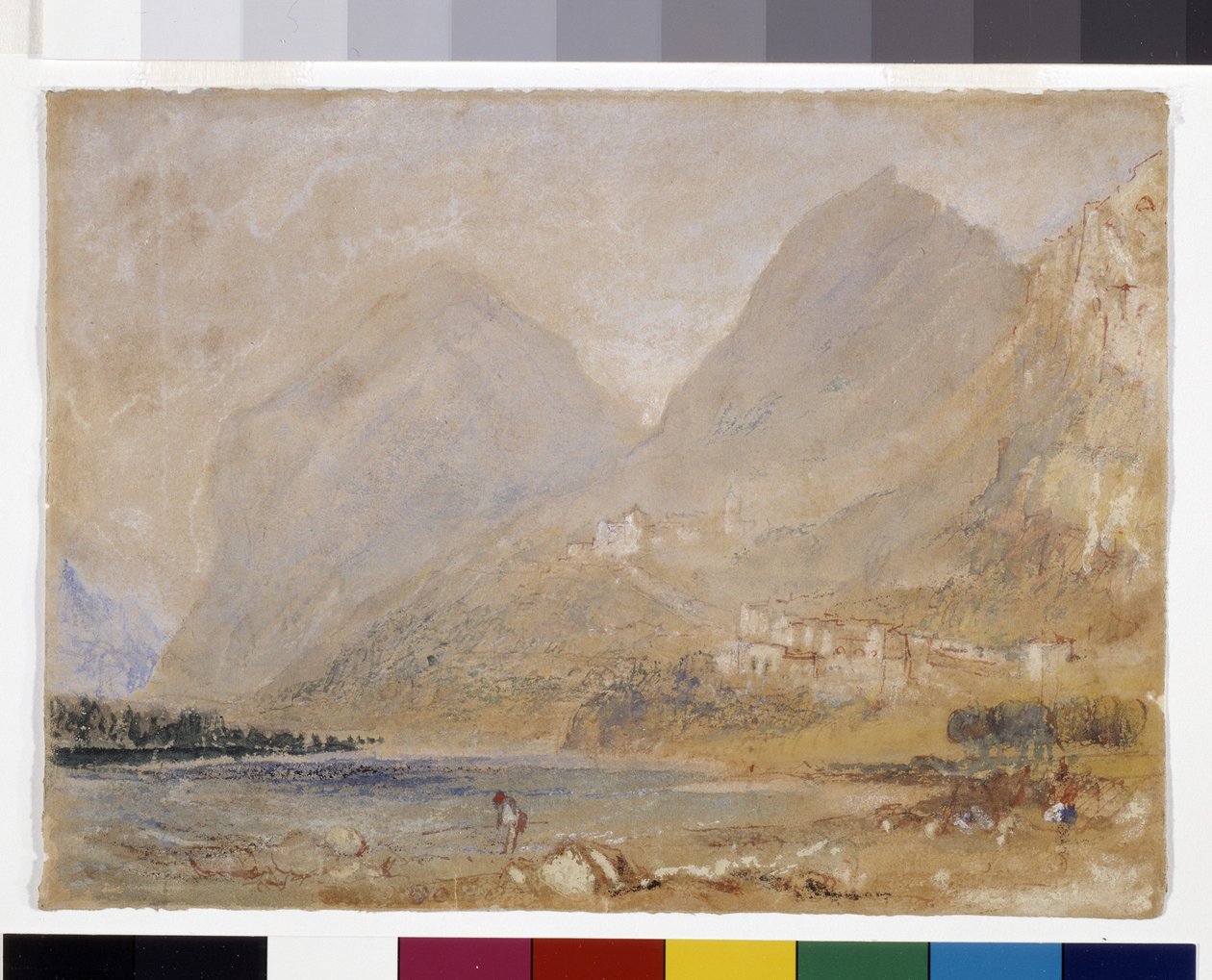 Martinswand, Innsbruck közelében (akvarell és gouache szürke papíron) alkotó: Joseph Mallord William Turner