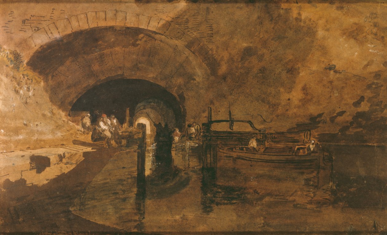 Férfiak és bárkák az alagút bejáratánál alkotó: Joseph Mallord William Turner