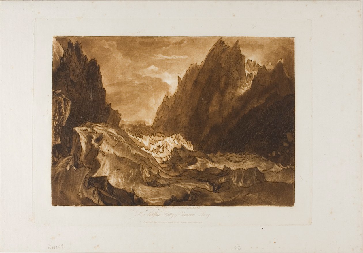 Mer de Glace, 50. tábla a Tanulmányok Könyvéből alkotó: Joseph Mallord William Turner