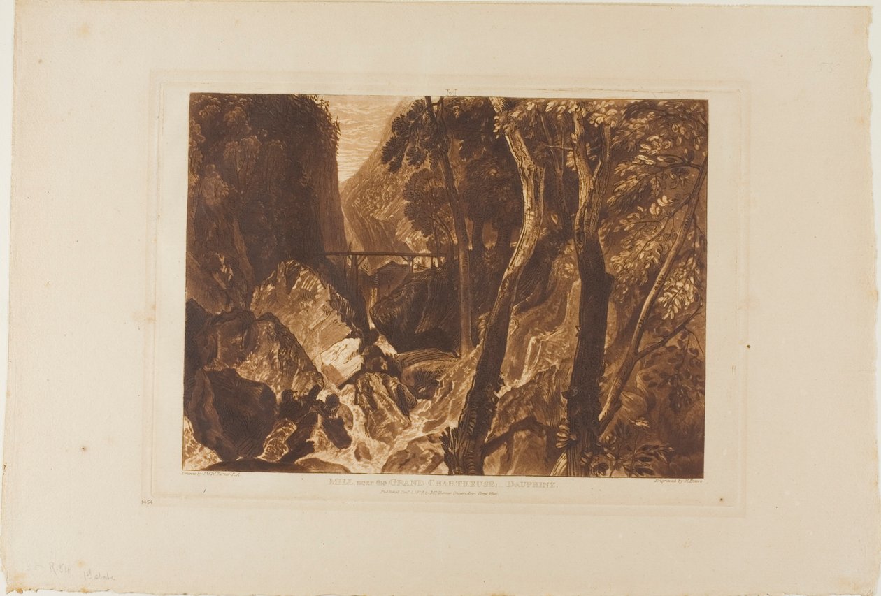 Malom a Grand Chartreuse közelében, 54-es lemez a Liber Studiorumtól alkotó: Joseph Mallord William Turner
