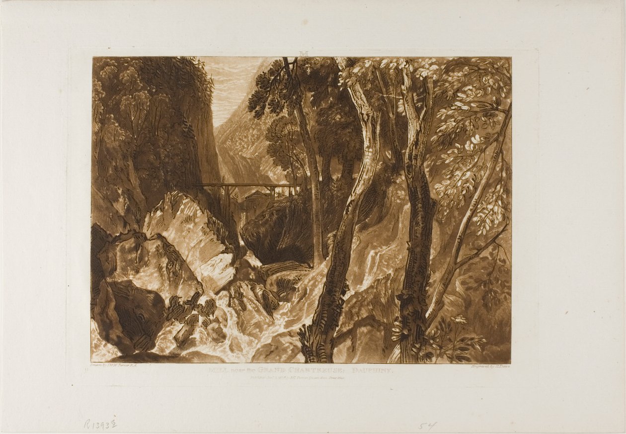 Malom a Grand Chartreuse közelében, 54-es lemez a Liber Studiorumtól alkotó: Joseph Mallord William Turner
