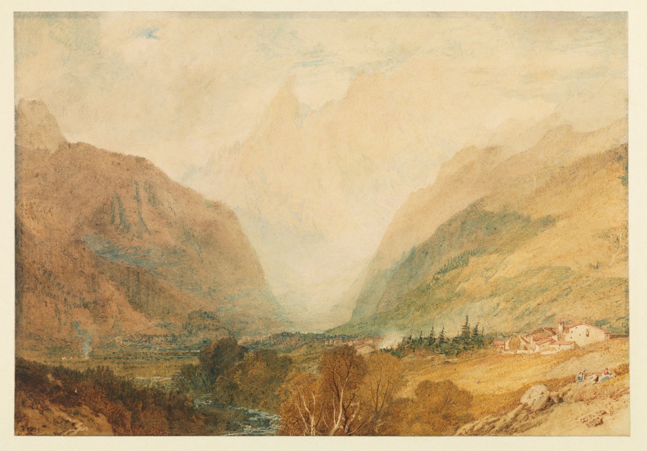 Mont Blanc, felülről Courmayeur, 1810 körül alkotó: Joseph Mallord William Turner