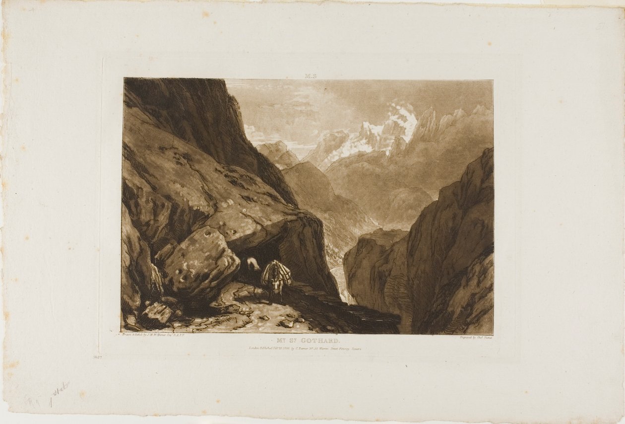 Mount Saint Gothard, 9. lemez a Liber Studiorumtól alkotó: Joseph Mallord William Turner