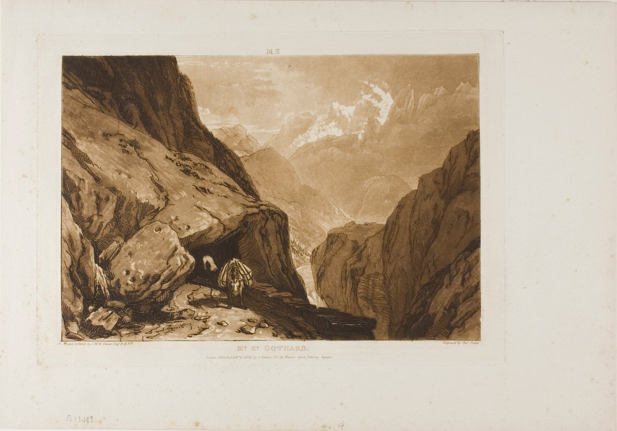Mount Saint Gothard, 9. lemez a Liber Studiorumtól alkotó: Joseph Mallord William Turner