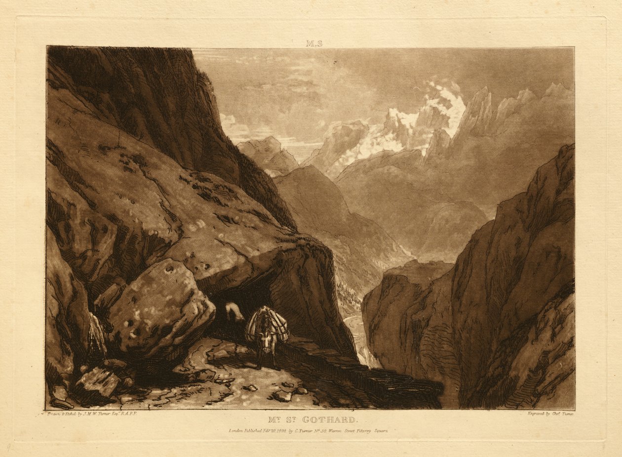 Szent Gotthárd-hegy alkotó: Joseph Mallord William Turner