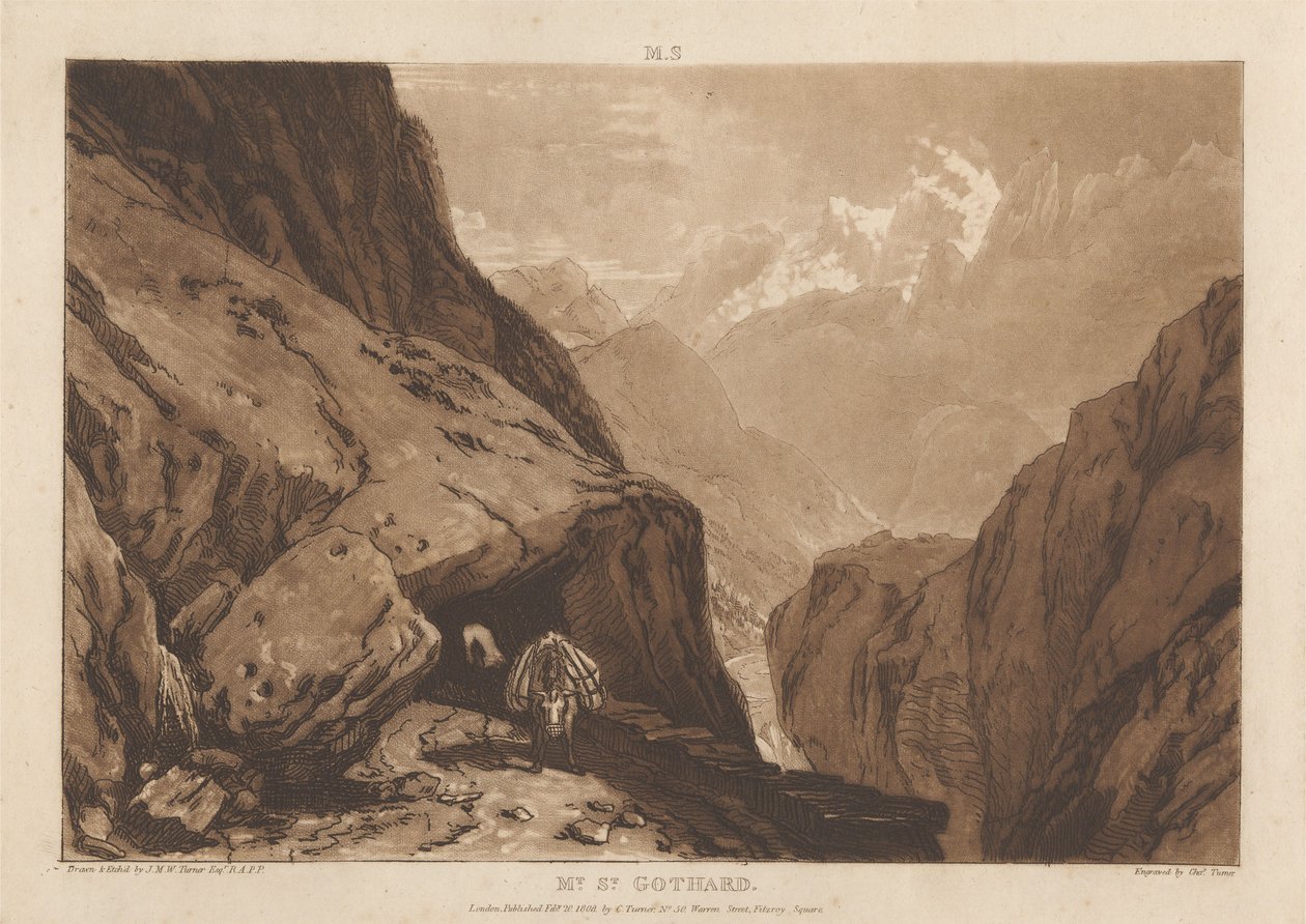 Szent Gotthárd-hegy alkotó: Joseph Mallord William Turner