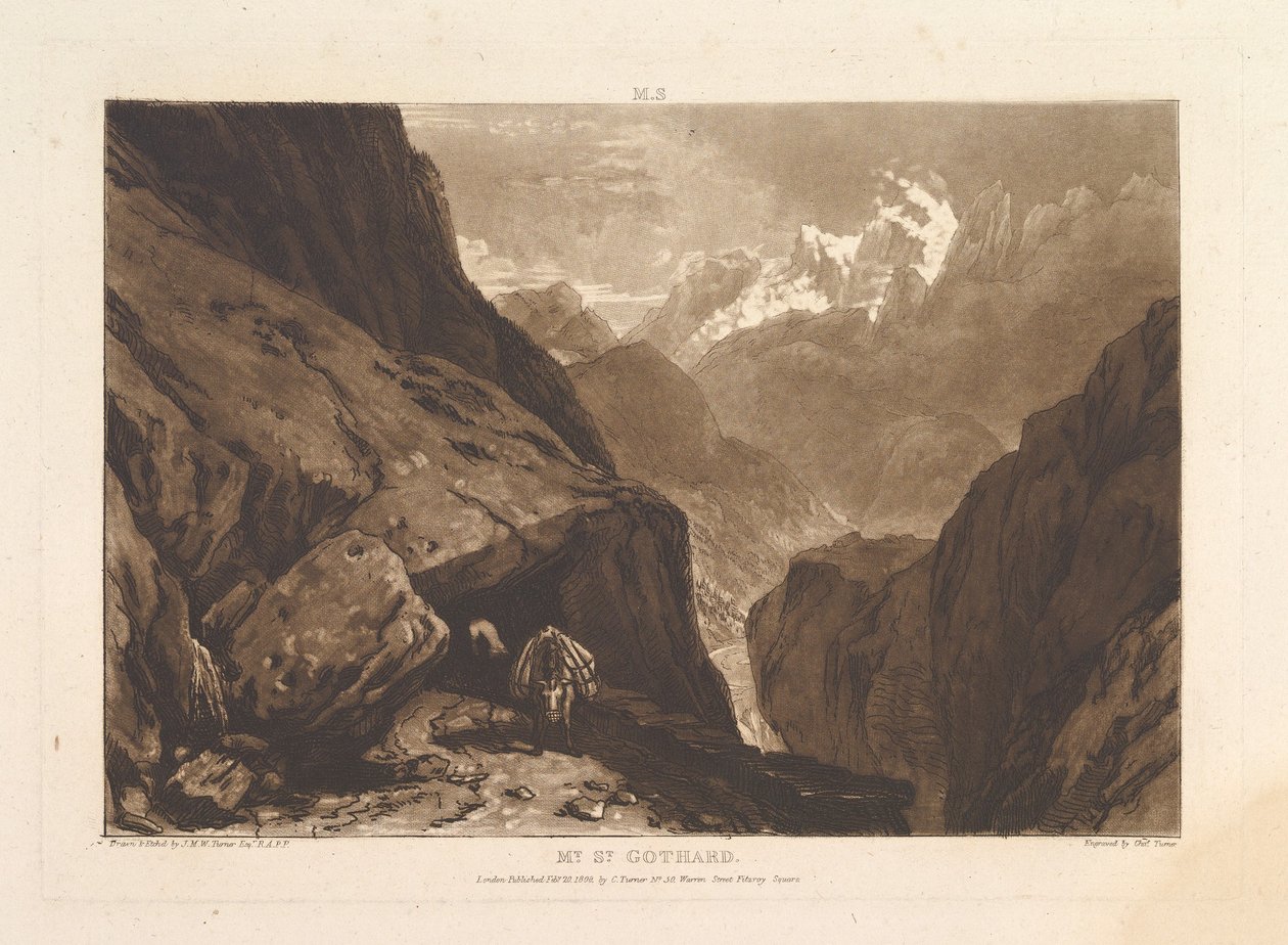Mt. utca Gothard Liber Studiorum, II. rész, 9. lemez, 1808. február 20 alkotó: Joseph Mallord William Turner