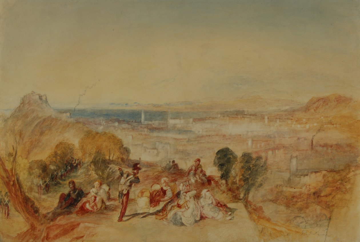 Nápoly, 1850-51 körül (ceruza és akvarell papíron) alkotó: Joseph Mallord William Turner